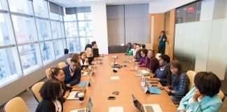 boardroom, people, laptops